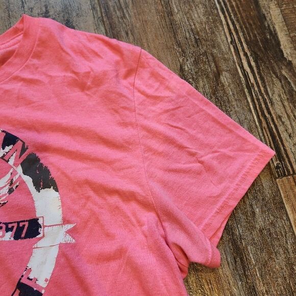 ☔️🔺️American Eagle Hot Pink Graphic Classic Fit Short Sleeve Top Large - Picture 4 of 8